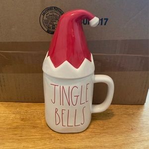 Rae Dunn Christmas mug with topper